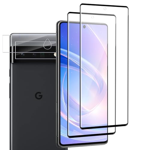 Carantee für Panzerglas für Google Pixel 6 Pro Schutzfolie mit Kameraschutz, 9H 3D Gebogenes, Gehärtetes Glas für Google 6 Pro Schutzglas, Kratzfest, Blasenfrei Pixel 6 Pro Displayschutz, 2+2er Pack von Carantee