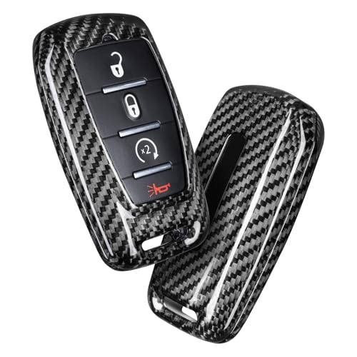 Carbon Zone Autoschlüsselhülle, kompatibel mit RAM-Schlüsselhülle, Glasfaser-Schlüsselanhänger, passend für Ram 1500, 2500, 3500, Auto-Serienzubehör, 2018–2024, Silber/Schwarz Carbon Zone Autoschlüsselhülle, kompatibel mit RAM-Schlüsselhülle, Glasfaser-Schlüsselanhänger, passend für Ram 1500, 2500, 3500, Auto-Serienzubehör, 2018–2024, Silber/Schwarz von Carbon Zone