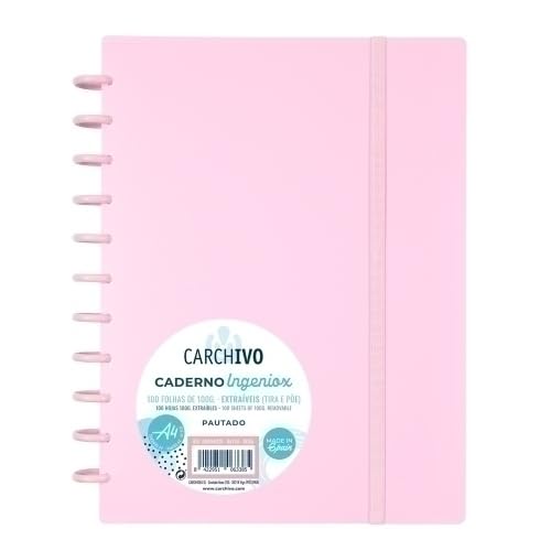 Carchivo, Notizbuch Ingeniox A4 100 Blatt Rosa kariert von Carchivo
