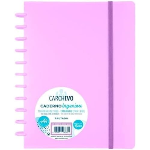 Carchivo, Notizbuch Ingeniox A4 100 Blatt liniert, malvenfarben von Carchivo