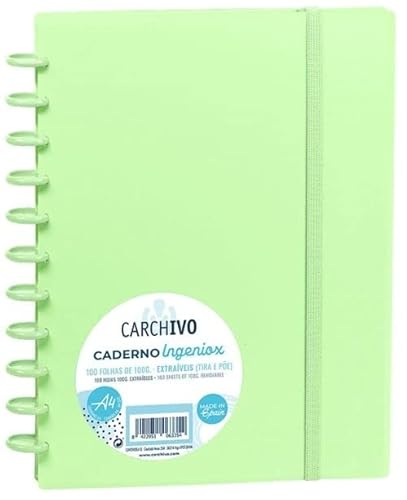 Carchivo Ingeniox Notizbuch, A4, 100 Klappen, Hellgrün von Carchivo