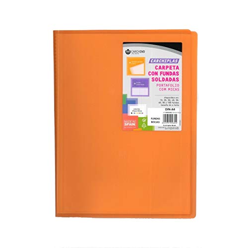 Ordner Hüllen Book, Din-A4, 10 Blatt (Orange) von Carchivo