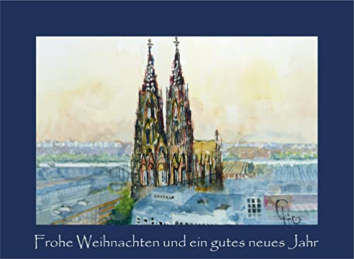 Card Kunstverlag 10 Grußkarten, Doppelkarten, Weihnachtskarten DIN B6 mit Kuvert - Köln, Kölner Dom von Card Kunstverlag