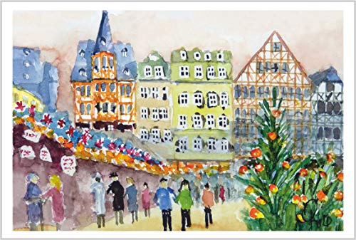 Card Kunstverlag 10 Weihnachtskarten, Kunstkarten, Grußkarten DIN B6 mit Umschlag - Frankfurt am Main Weihnachten von Card Kunstverlag