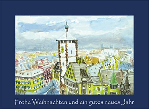 Card Kunstverlag 10 Weihnachtskarten Glückwunschkarten mit Kuvert DIN B6 - Freiburg im Winter von Card Kunstverlag