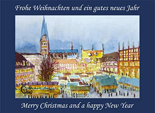 Card Kunstverlag 10 Weihnachtskarten mit Kuvert, Grußkarten, Glückwunschkarten - Lübeck Weihnachtsmarkt von Card Kunstverlag