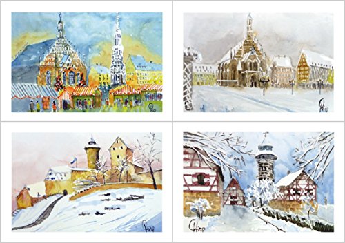 Card Kunstverlag 20 Weihnachtskarten Grußkarten (4x5 Karten) mit Kuvert DIN B6 - Nürnberg von Card Kunstverlag