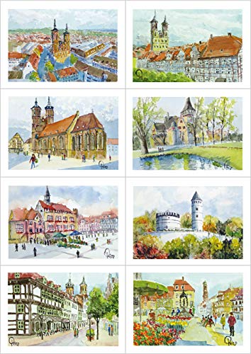 Card Kunstverlag 8 Grußkarten Geburtstagskarten-Set mit Kuverts DIN B6 - Göttingen von Card Kunstverlag