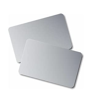 100 PVC Karten, farbig, 0,76mm (Silber) von CardPlus