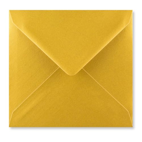Cards & Crafts Luxuriöse Quadratische Briefumschläge - 15 x 15 cm - 110 g/m² - 100% FSC (Gold, 50) von Cards & Crafts