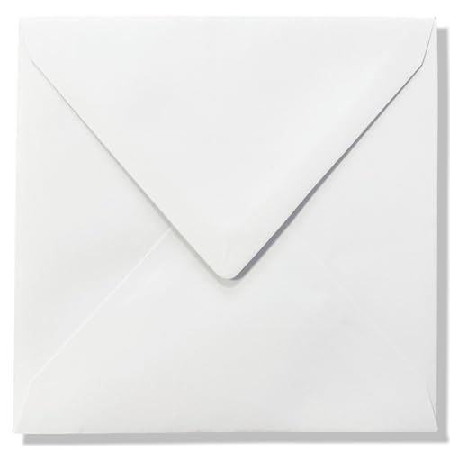 Cards & Crafts Luxuriöse Quadratische Briefumschläge - 15 x 15 cm - 110 g/m² - 100% FSC (Weiß, 25) von Cards & Crafts