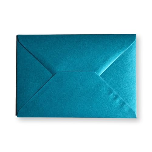 Cards & Crafts Luxus Metallic C6 Briefumschläge - 16,2x11,4 cm - 110 Gramm - 162x114mm (Teal, 50) von Cards & Crafts