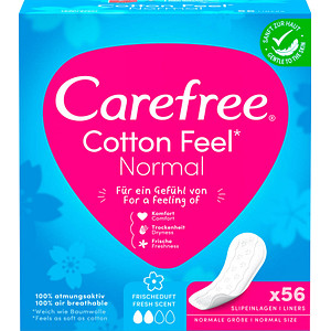 Carefree Slipeinlagen Normal Cotton Feel mit Frischeduft, 56 St. von Carefree