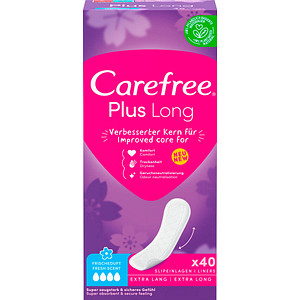 Carefree Slipeinlagen Plus Long mit Frischeduft für Slip, 40 St. von Carefree