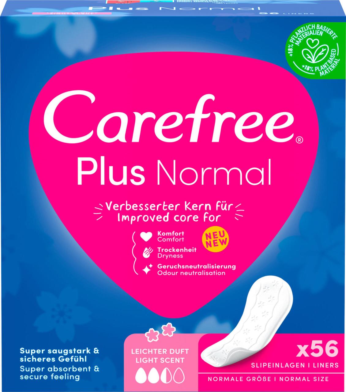 Carefree Slipeinlagen Plus Normal mit Frischeduft, 56 St. Carefree Slipeinlagen Plus Normal mit Frischeduft, 56 St. von Carefree