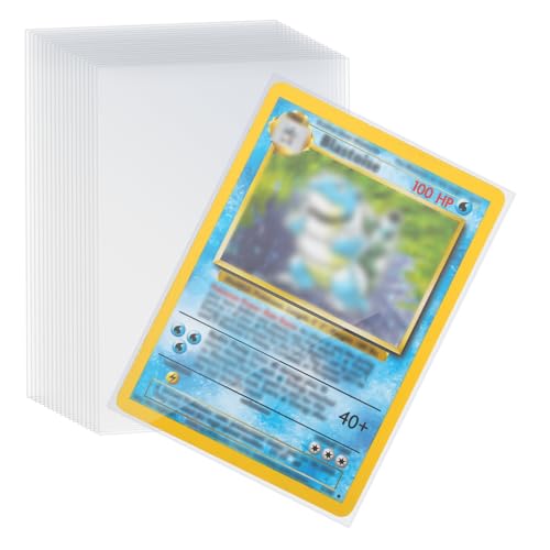 100 Stück Sammelkarten Hüllen, 66 * 92MM Verdickung Kartenhüllen Sleeves Transparent Sammelkartenzubehör für Tauschkarten Pokemon Sportkarten von Carehabi