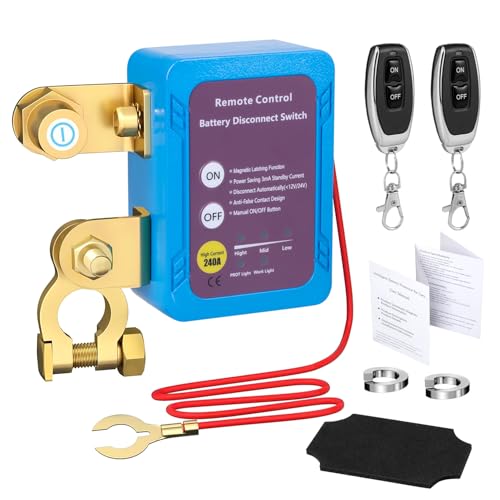 Batterie Trennschalter 12V Drahtloser Ferngesteuerter Auto Trennschalter Batterietrennschalter 240A Batterie Kill Switch Anti-Diebstahl Automatische Abschaltung Schalter für Auto, RV, ATV, LKW, Boot Batterie Trennschalter 12V Drahtloser Ferngesteuerter Auto Trennschalter Batterietrennschalter 240A Batterie Kill Switch Anti-Diebstahl Automatische Abschaltung Schalter für Auto, RV, ATV, LKW, Boot von Carehabi