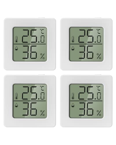 Carehabi 4 Stück luftfeuchtigkeitsmesser Thermometer Innen Mini LCD Digital Thermometer Hygrometer Gauge für Babyzimmer Seniorenzimmer Arbeitszimmer Weinkeller usw Carehabi 4 Stück luftfeuchtigkeitsmesser Thermometer Innen Mini LCD Digital Thermometer Hygrometer Gauge für Babyzimmer Seniorenzimmer Arbeitszimmer Weinkeller usw von Carehabi