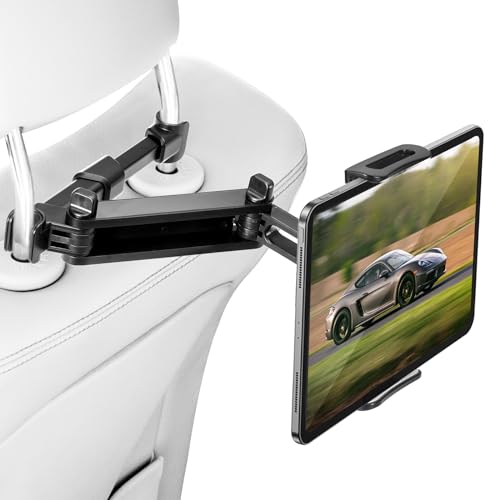 Carehabi Tablet Halterung Auto, Tablethalterungen Auto, Ausziehbare KFZ Tablethalterungen Auto für iPad Pro 12.9/11/Air/Mini, Samsung Tab,Switch,Fire HD und 4-12.9” Geräte von Carehabi