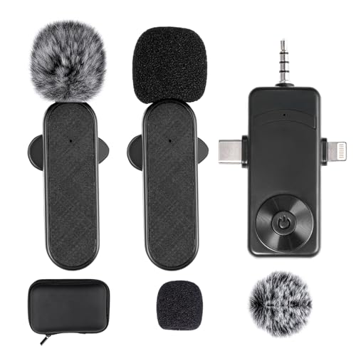 Mini-Ansteckmikrofon mit Geräuschunterdrückung,Wireless Mikrofon für Android-Handys, iPhones, Computern, Kameras, Plug and Play, Lavalier Mikrofon Kabellos für Interviews, Videoaufnahmen, Vlog, YouTub Mini-Ansteckmikrofon mit Geräuschunterdrückung,Wireless Mikrofon für Android-Handys, iPhones, Computern, Kameras, Plug and Play, Lavalier Mikrofon Kabellos für Interviews, Videoaufnahmen, Vlog, YouTub von Carehabi