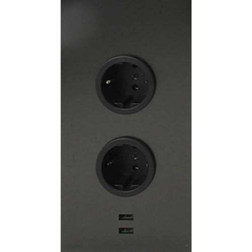 Caressi Ecksteckdose 2ST220 - Steckdose 2fach mit 2x USB für die vertikale Montage in einer Ecke, Edelstahl kupfer, 230V von Caressi