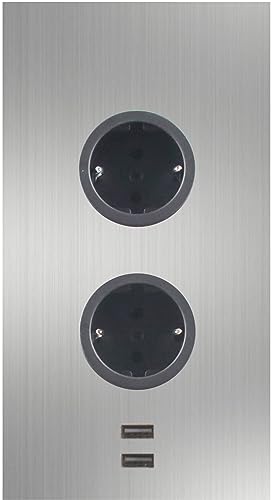 Caressi Ecksteckdose 2ST220 - Steckdose 2fach mit 2x USB für die vertikale Montage in einer Ecke, Edelstahl schwarz, 230V Caressi Ecksteckdose 2ST220 - Steckdose 2fach mit 2x USB für die vertikale Montage in einer Ecke, Edelstahl schwarz, 230V von Caressi