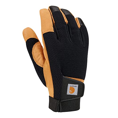 Carhartt Herren Kunstleder, hohe Fingerfertigkeit, berührungsempfindlich, sichere Manschette Handschuhe für kaltes Wetter, Schwarze Gerste, Large von Carhartt