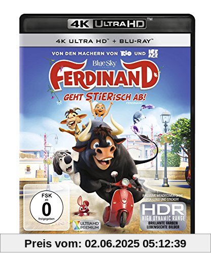 Ferdinand - Geht STIERisch ab! (4K Ultra HD) (+ Blu-ray 2D) von Carlos Saldanha