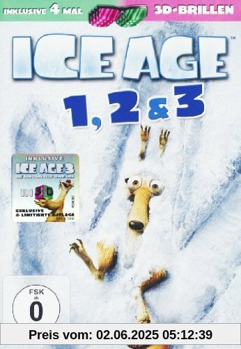 Ice Age 1-3  DVD (3 DVDs) (+ anaglyphe 3D DVD) (+ 4 3D-Brillen) von Carlos Saldanha