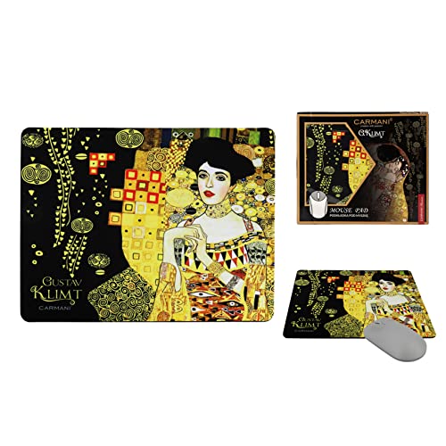 Carmani - ART Mauspad, rutschfeste Gummiunterseite, Premium-Texturiertes PU-Mauspad, bedruckt mit Gustav Klimt Adele Bloch Bauer I. Carmani - ART Mauspad, rutschfeste Gummiunterseite, Premium-Texturiertes PU-Mauspad, bedruckt mit Gustav Klimt Adele Bloch Bauer I. von Carmani