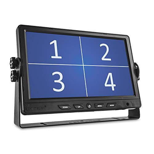 Carmedien 9" Quad Monitor CM-NMR9Q4 4 Fach Split-Screen Video Display LCD LED TFT Bildschirm 12V - 24 Volt Auto von Carmedien