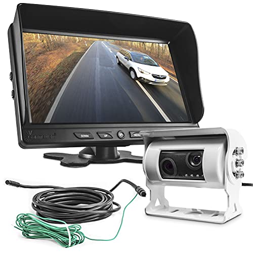 Carmedien 9 Zoll Profi Video Rückfahrsystem cm-GDKRFS3 mit Twin Doppel Rückfahrkamera 120° + 60° und großem Monitor Bildschirm von Carmedien