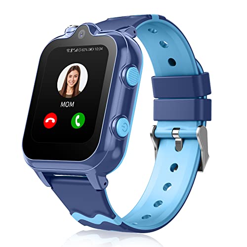 Carneedi Kinder Smartwatch mit GPS und Telefon 4G Smart Watch mit WiFi Videoanruf SOS Schulmodus (Blau) von Carneedi