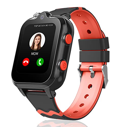 Carneedi Kinder Smartwatch mit GPS und Telefon 4G Smart Watch mit WiFi Videoanruf SOS Schulmodus (Schwarz) von Carneedi