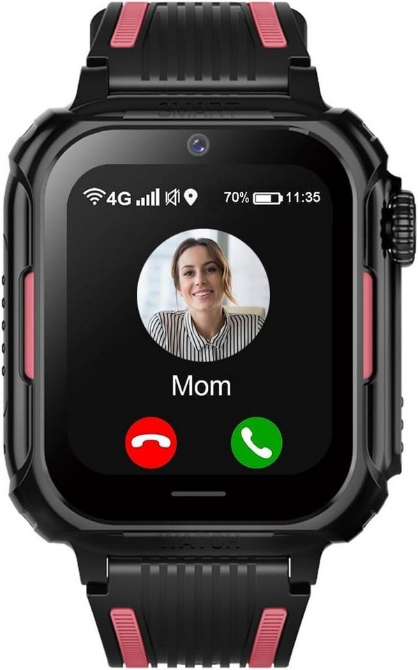 Carneedi Smartwatch (Android iOS), 4G Kinder uhr mit GPS und Telefon Kinder GPS Uhr mit WiFi Videoanruf von Carneedi