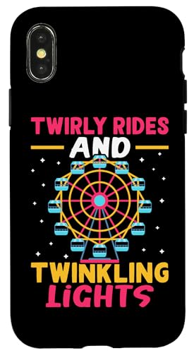 Karneval: Drehfahrten und funkelnde Lichter Hülle für iPhone X/XS von Carnival And Fairground Designs For Kids