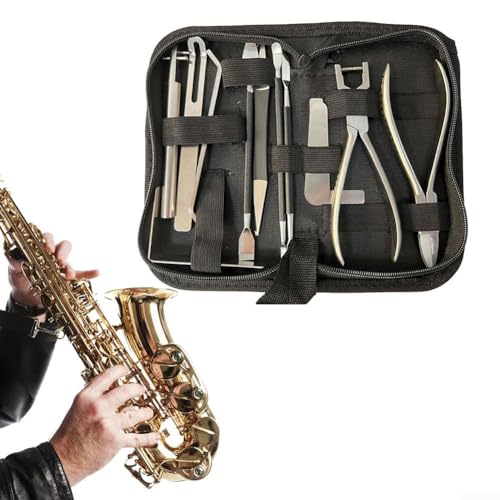 Saxophon-Reparatur-Werkzeug-Set, Edelstahl, perfekt für Saxophon, Klarinette und andere Holzblasinstrumente, langlebig und zuverlässig, 12 Stück von Carpango