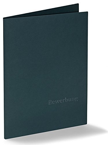 Fünf 4-teilige Bewerbungsmappen Executive-Exclusiv Plus - Tannengrün - mit Prägung von Carpeta