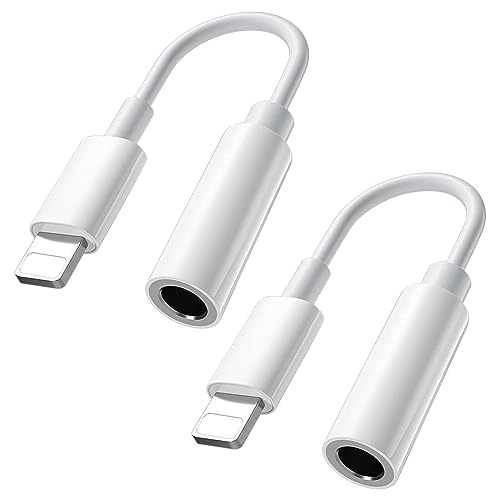 2Pack Lightning auf 3,5 mm Kopfhörer Jack Adapter [Apple MFi Zertifiziert] 3,5 mm Aux Audio Kopfhöreranschluss Konverter für iPhone 14/14 Pro/13/12/11/11 Pro/X/XS/XR/8/7 Unterstützung für alle iOS von Carphone Warehouse