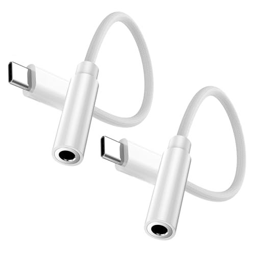 Adapter USB C auf Klinke, [2 Pack] USB C zu 3.5mm Klinke Aux Audio Kopfhörer Adapter Konverter Kompatibel mit iPhone 15/15 Pro Max, Samsung Galaxy S24/S24+/S23/S22/S21/S20,Pixel 7/6/5, Huawei P50/P40 von Carphone Warehouse