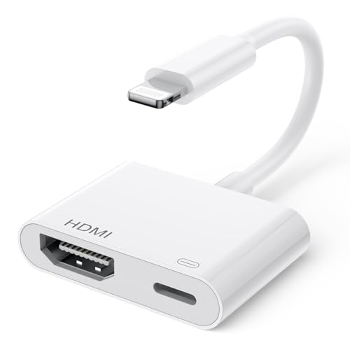 [Apple MFi Zertifiziert] Lightning auf HDMI Digital AV Adapter, iPhone & iPad 1080P HDMI Adapter Video Audio Sync Bildschirm Konverter HDMI Kabel für TV/HDTV/Monitor/Projektor, Unterstützt alle iOS von Carphone Warehouse