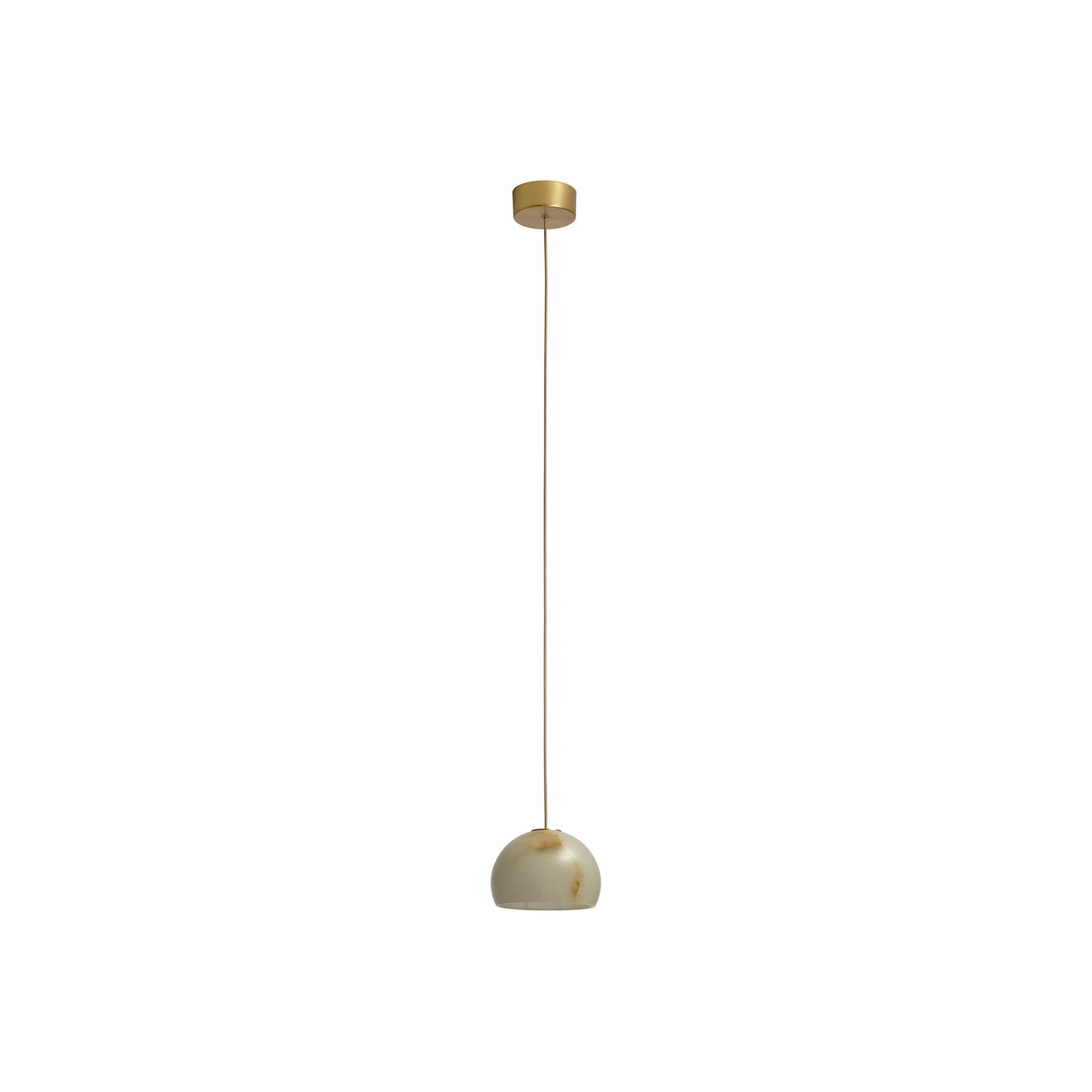 LED-Hängeleuchte Neil, Alabaster, gold, Ø 15cm LED-Hängeleuchte Neil, Alabaster, gold, Ø 15cm von Carpyen