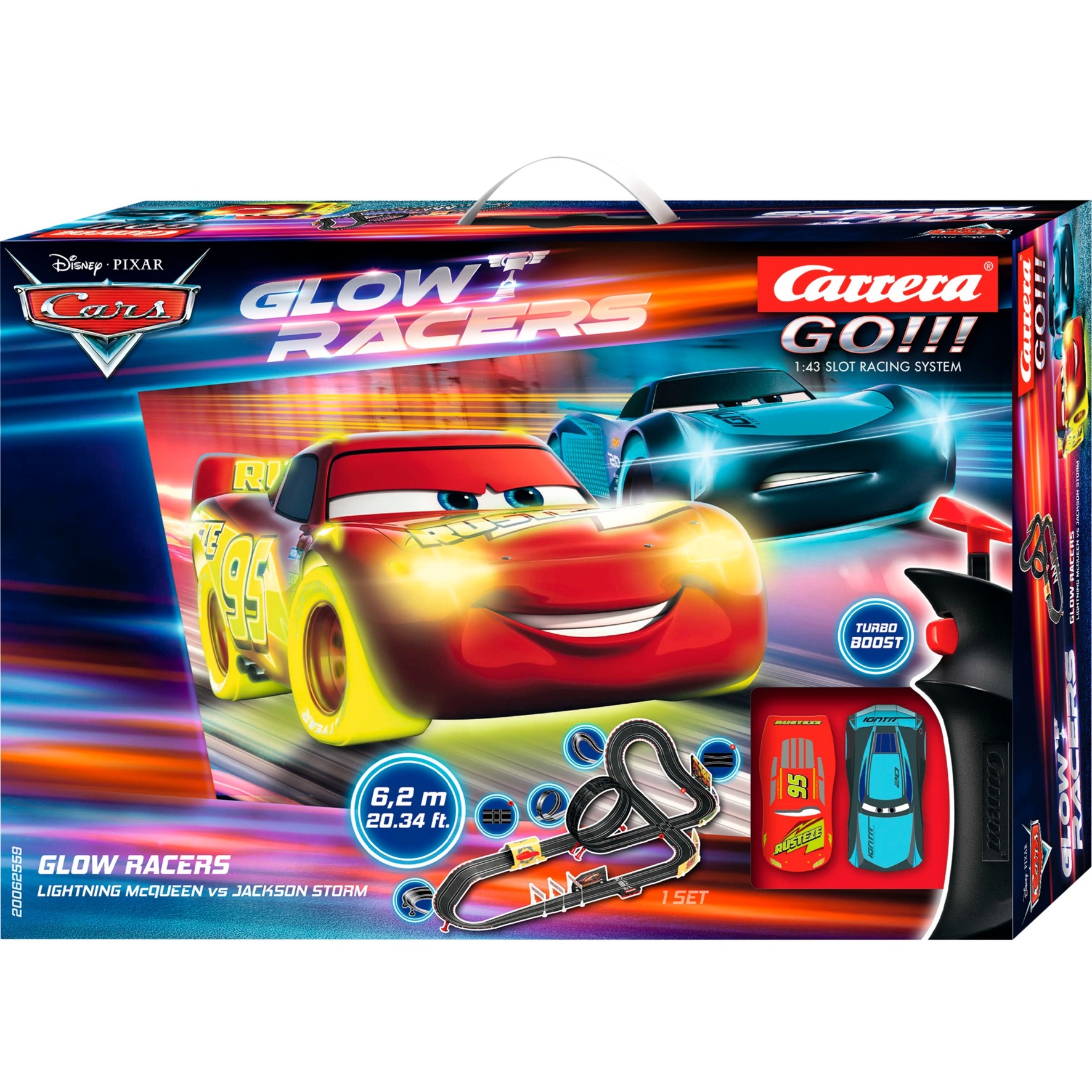 GO!!! Disney·Pixar Cars - Glow Racers, Rennbahn von Carrera