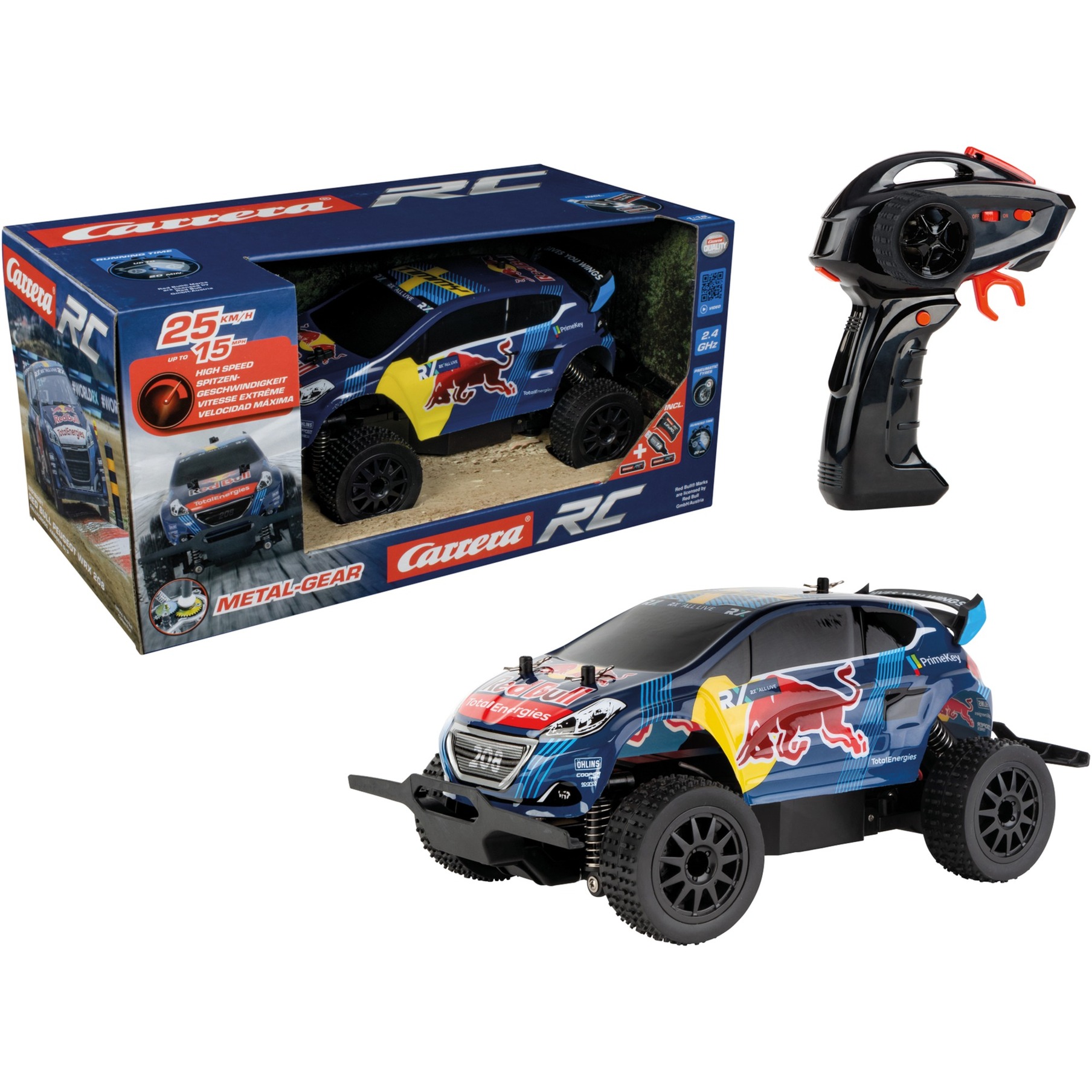 RC 2,4GHz Red Bull Peugeot WRX 208 - Rallycross, Hansen RC 2,4GHz Red Bull Peugeot WRX 208 - Rallycross, Hansen von Carrera