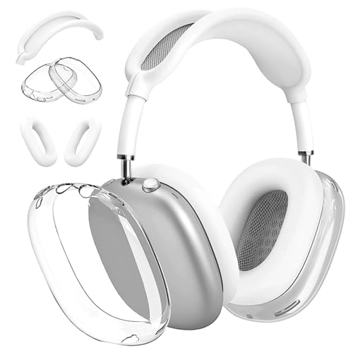 Weiche Schutzhülle kompatibel mit AirPods Max Kopfhörern, klare Anti-Kratz-Ohrpolster-Hülle, TPU-Schutz-Ohrmuscheln, Zubehör, Anti-Staub-Stirnbandabdeckung Weiche Schutzhülle kompatibel mit AirPods Max Kopfhörern, klare Anti-Kratz-Ohrpolster-Hülle, TPU-Schutz-Ohrmuscheln, Zubehör, Anti-Staub-Stirnbandabdeckung von Carreuty