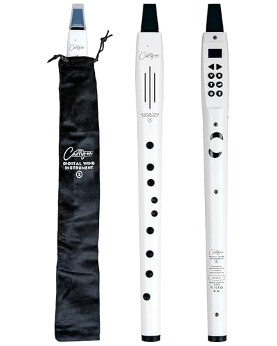 Carry-on Digitales Blasinstrument 2-10 Stimmen, eingebauter USB-Akku, Kopfhörerausgang für lautloses Üben, Midi Over Bluetooth Digital Recorder Weiß von Carry-on