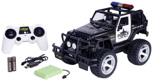 Carson Modellsport Jeep Wrangler Police 1:12 RC Einsteiger Modellauto Elektro Geländewagen RtR 2,4G von Carson Modellsport