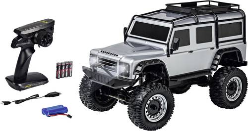 Carson Modellsport Land Rover Defender Silber 1:8 RC Modellauto Elektro Geländewagen Allradantrieb von Carson Modellsport