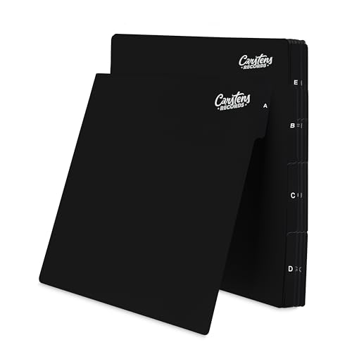 Carstens Robuste Schallplatten-Trennblätter A-Z, 30,5 cm, LP-Organizer-Tabs, Schwarz, hergestellt in den USA, 26 Stück von Carstens Records
