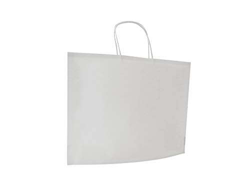 Carte Dozio - Shopper Bbag in Kraft, weiße Farbe, gedrehter Griff, cm 36+10x27+1, vgl. 25 Stück von Carte Dozio